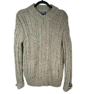 Puritan Men's Cable Knit Sweater Tan Size Medium Great Condition